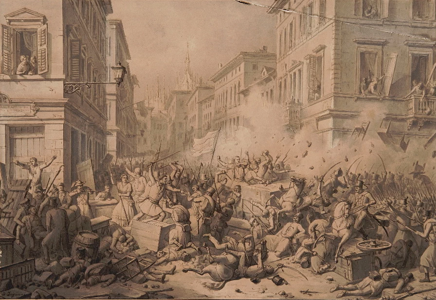 122-Barricate per le Cinque Giornate di Milano-20-03-1848 